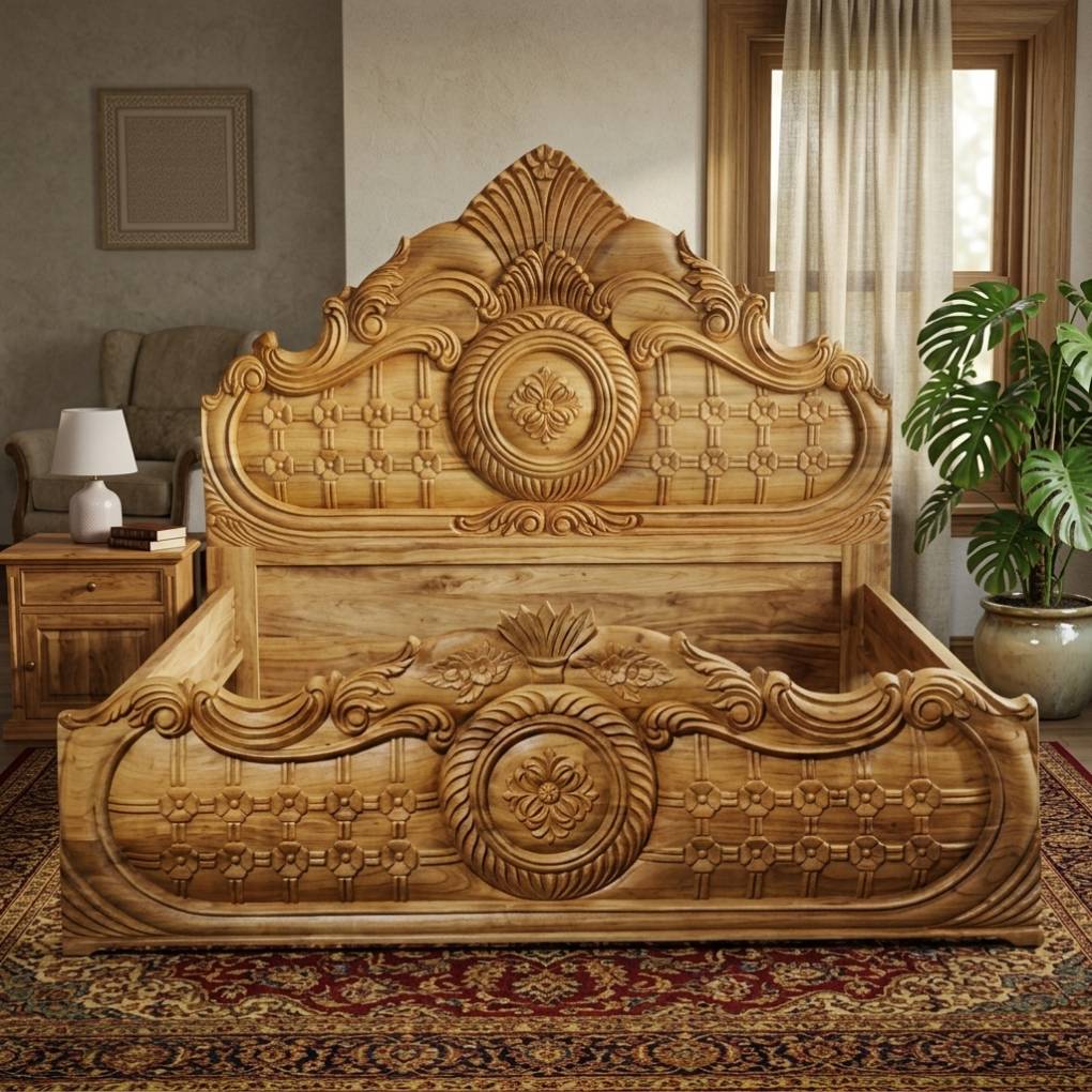 Wooden Bed/Khat (6 Fit/7 Fit)